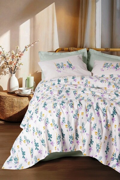 lissehome طقم إستيفا فردي 100% قطن بيكيه تويج مينت 160x230 سم