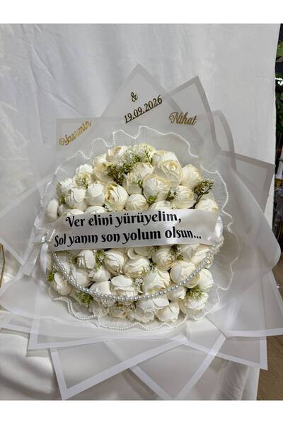 Meline Buket Tasarım ruhun çiçek açsın hislerin Kız isteme çiçeği 41 li şakayık