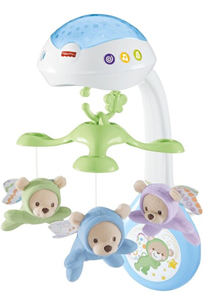 FISHER-PRICE BABY Carusel cu ursuleț Pătuț luminos 3 în 1 pentru bebeluși Pro...