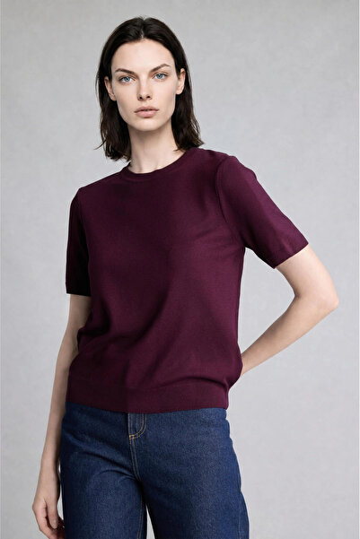 DeFacto D6272AXBR327 Bordo Regular Fıt Bisiklet Yaka Bordo Kazak