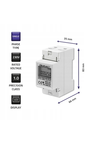Qoltec 230 V IP20 5 A contor
