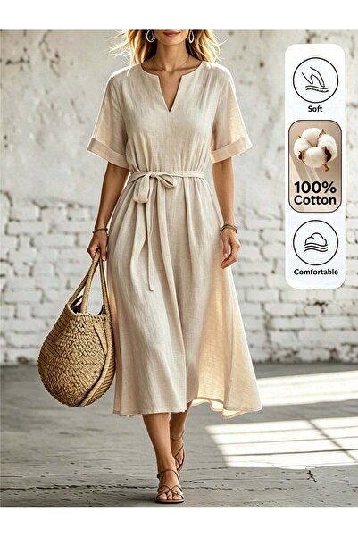 Sheya Midi Length dress, beige