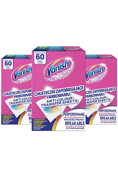Vanish Foi de captare a culorilor pentru rufe, anti-transfer de culoare, 60 b...