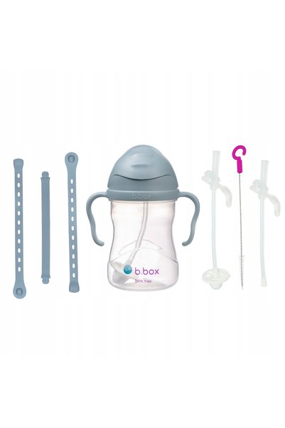 b.box Set 3-în-1, sticlă cu pai Ocean de 240 ml