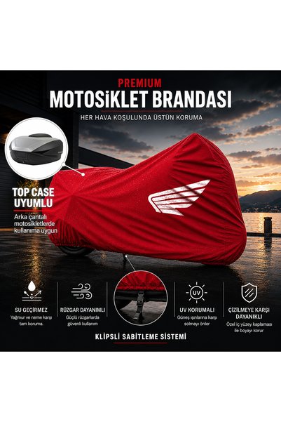 HONDA CRF1000L AFRİCA TWİN ADVENTURE SPORTS DCT Kırmızı Su Geçirmez Motosiklet Branda Çanta Topcase Uyumlu Motor Branda