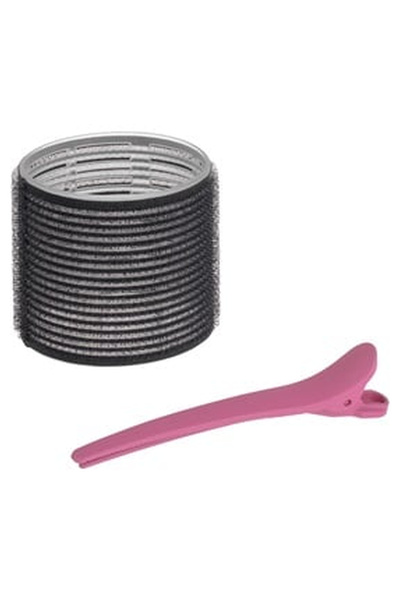 OEM Bigudiuri Negre de Ø6cm cu Clips Fucsia 11cm - 8buc