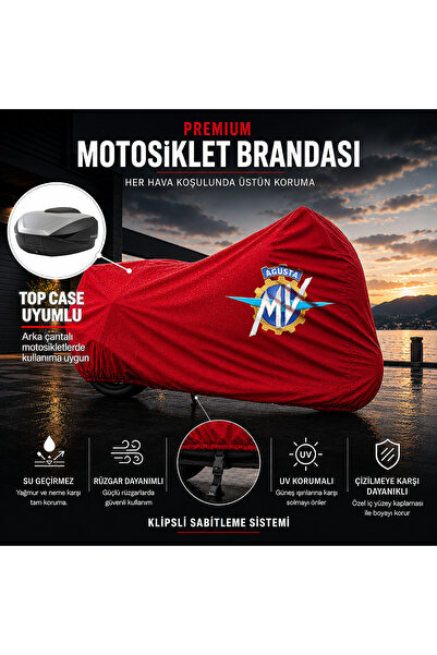 MV AGUSTA DRAGSTER 800 RC SCS Kırmızı Su Geçirmez Motosiklet Branda Çanta Topcase Uyumlu Motor Branda