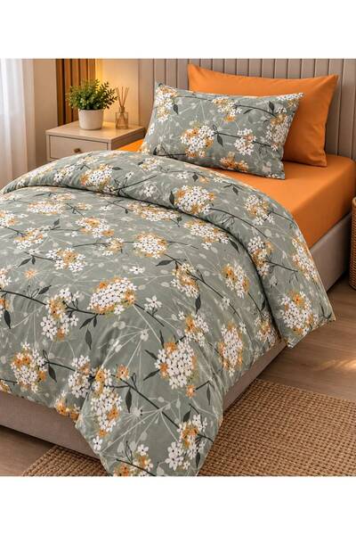 Evolin Home 120X200 Yataklar İçin Papatya Desen Pamuklu Çarşafı Lastikli Nevr...