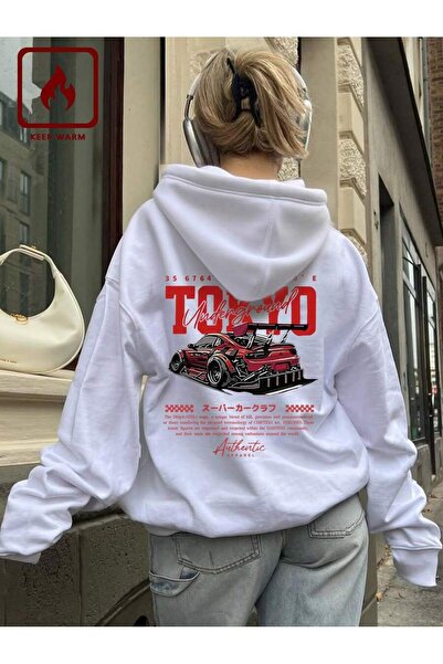 PALPİTO Дамски суитшърт с качулка с принт  "Токийски метро "