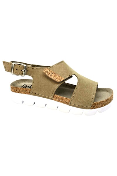 Dr. Feet Sandale Dr Feet 9016 maro de cappuccino cu detalii de pluta (Damă)