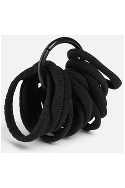OEM Elastice de Par Frotte Negre pe Inel Metalic pentru Femei - 15buc