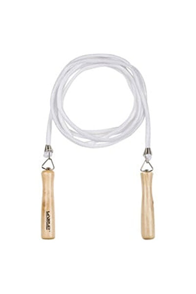 OEM Coarda Gimnastica Alba cu Manere de Lemn 2.8m