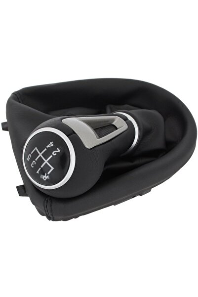 M MODECAR Seat Altea 2004- Buton schimbător de viteze din piele neagră + manș...