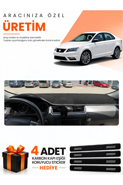 e-biz غطاء حماية توربيدو متوافق مع سيارة SEAT TOLEDO (2013-2017) - أسود-رمادي...