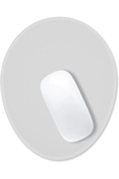 GENERAL Hsurbtra Mouse Pad, Premium Texture Small Round 8.5 x Inch White Stit...