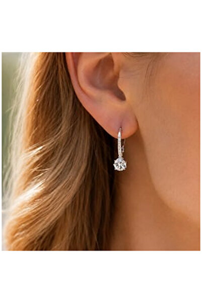 OEM Silver ladies earrings with rhinestone