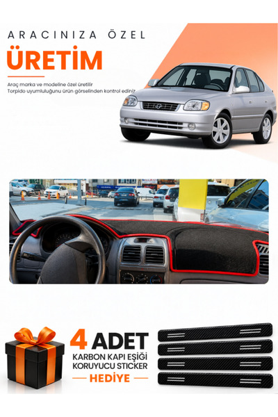e-biz Hyundai Accent Admi̇re-Mi̇leni̇um (2000-2006) Compatible Torpedo Protec...