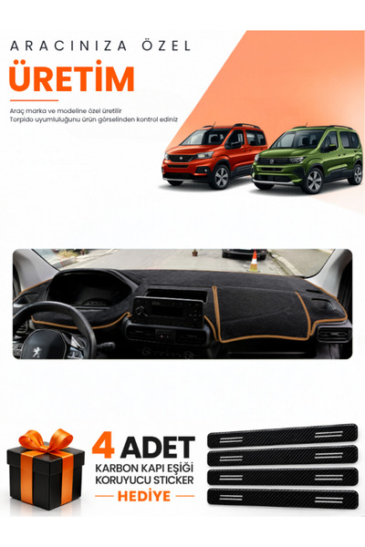 e-biz Peugeot Ri̇fter (2018-2026) Compatible Dashboard Protection Cover Auto ...