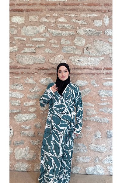 MERVIS BUTIK PAMUK VİSKON BAĞLAMALI MODEL NAMAZ ELBİSESİ