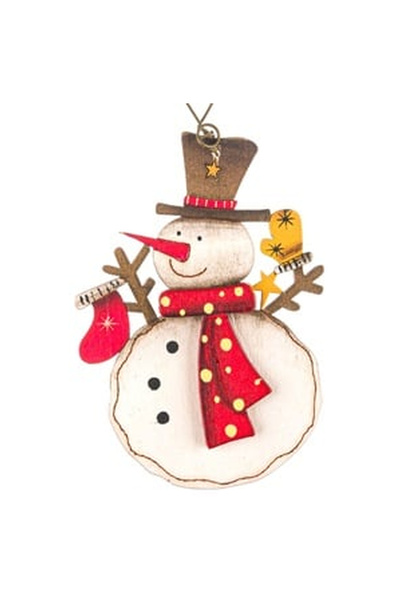 OEM Ornament Brad de Craciun Vintage Om de Zapada din Lemn 7.5cm