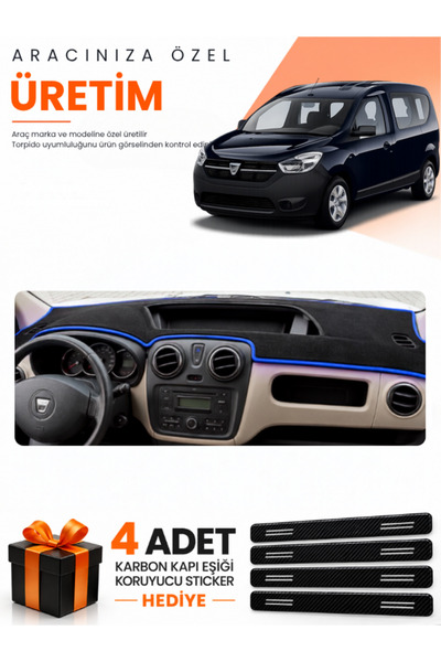 e-biz Daci̇a Dokker (2012-2020) Compatible Dashboard Protection Cover Auto Co...
