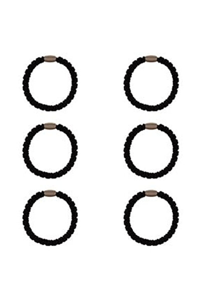OEM Elastice Par Negre Frotte cu Inchidere Metalica pentru Femei - 6buc