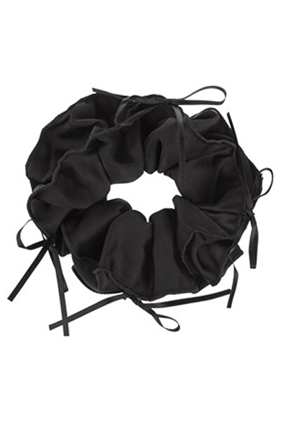 OEM Elastic Par Textil Negru Satinat cu Fundite pentru Femei