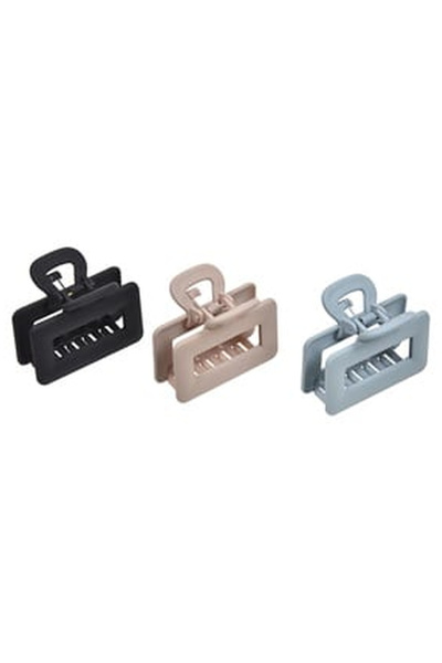 OEM Clame Par Mate Gri Nude Neagra pentru Femei 6.5cm - 3buc