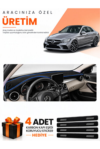 e-biz غطاء حماية توربيدو متوافق مع مرسيدس W205 C-CLASS (2018-2021) - أسود-أزر...