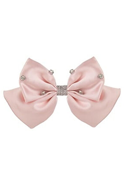 OEM Clama Par Fundita Roz Satinata cu Strass & Pietre pentru Copii 16cm