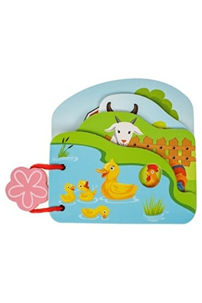 OEM Wooden Educational Book Farm Animals 12x12cm - 4F