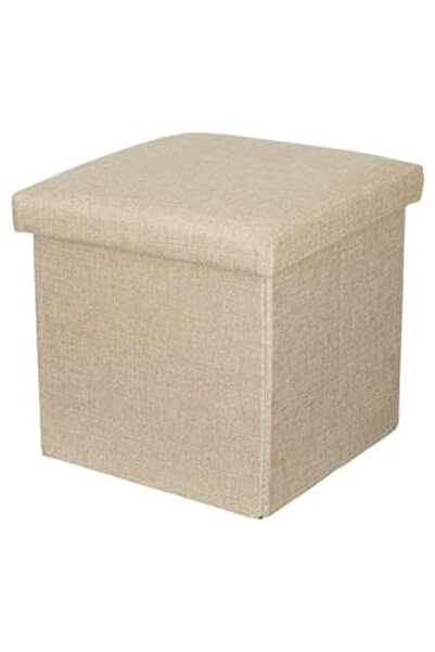 OEM Taburet cu Spatiu de Depozitare Bej 30x30x30cm