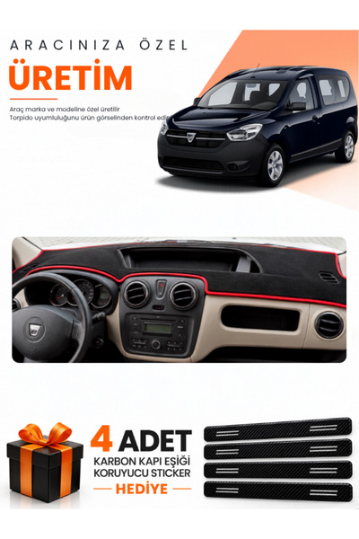 e-biz غطاء حماية التوربيدو المتوافق مع DACIA DOKKER (2012-2020) - أسود-أحمر -...
