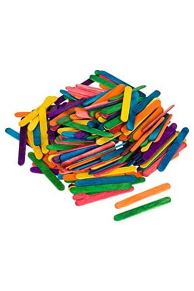 OEM Πολύχρωμα ξυλάκια για δημιουργίες 5,5cm - 200 τεμάχια (Παγωτό)