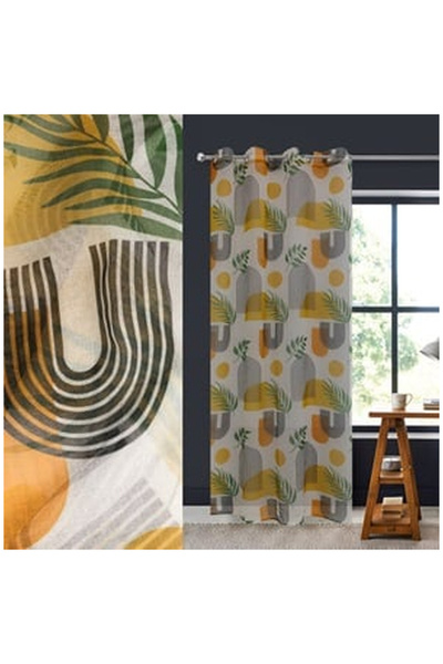 OEM Perdea Decorativa cu Inele Ecru Rainbow Boho 140x260cm