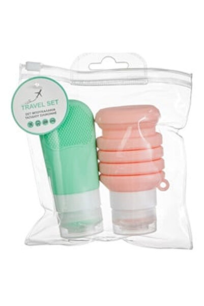 OEM Set Sticle din Silicon Roz 60ml & Verde 100ml de Calatorie