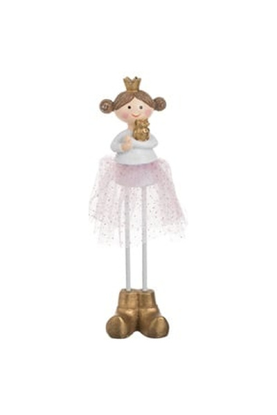 OEM Ingeras Fetita Decorativa de Craciun cu Tul Roz Coroana 19cm