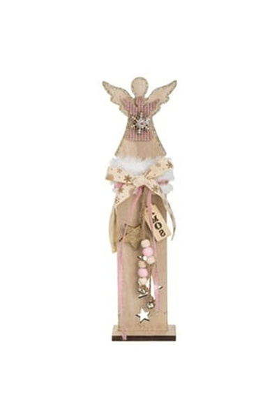 OEM Decoratiune din Lemn cu Ingeras Imitatie de Blana Alba & Clopotei de Crac...