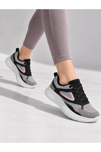 Encool Women's Ice Pink Smoked Sneaker Sports Shoes Lightweight Comfortable Daily Walking Shoes |   Casual Sports Shoes