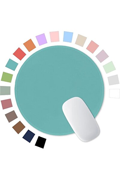 GENERAL Hsurbtra Mouse Pad, Premium Texture Small Round 8.5 x Inch White Stit...