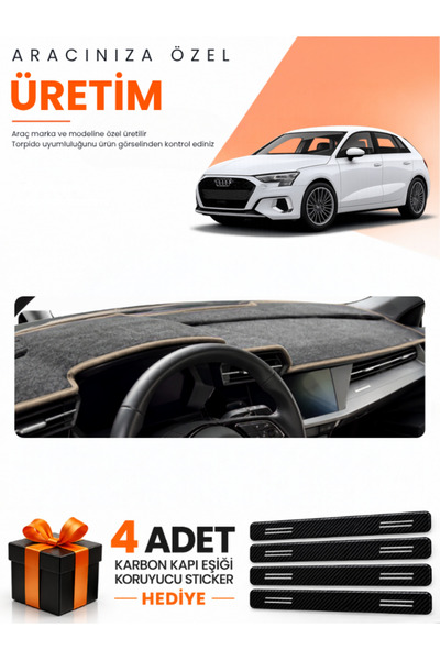 e-biz غطاء حماية للسيارة متوافق مع AUDI A3 (2020-2026) - أسود-بيج - AU008