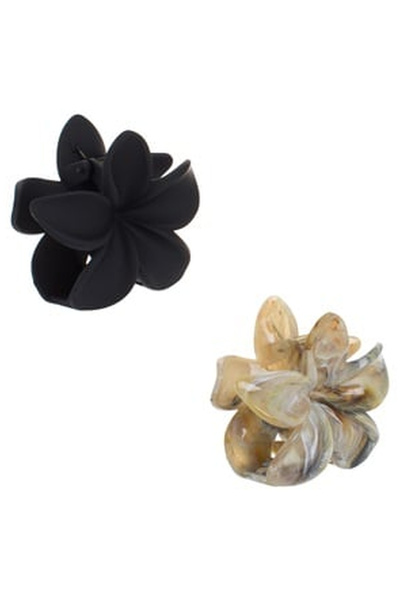 OEM Set Clame Par Floare Neagra Mata & Marble 8cm - 2buc