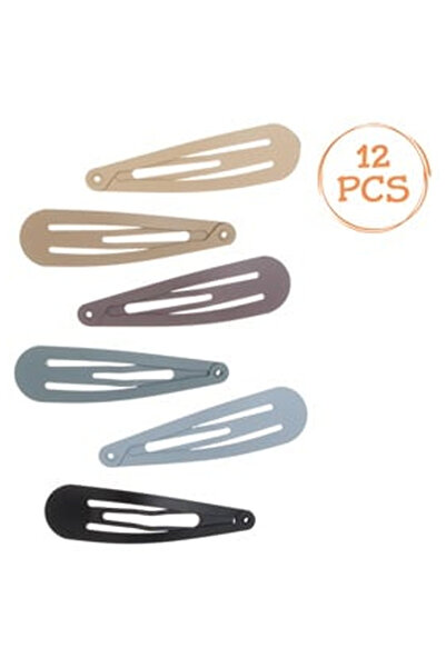 OEM Set Clame Metalice Par Negre Maro Mat pentru Femei 6cm - 12buc