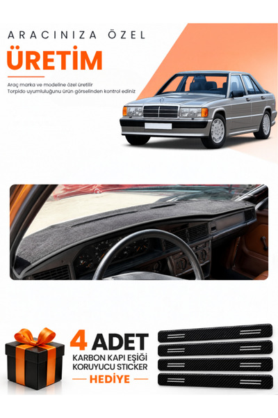 e-biz Mercedes W201 E-Class 190-190E (1982-1993) Compatible Dashboard Protect...