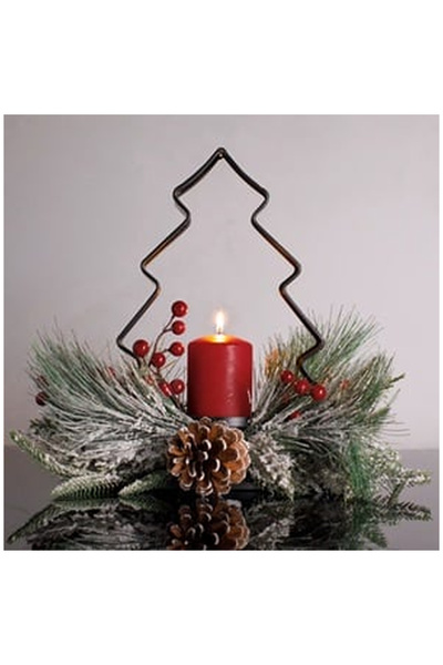 OEM Decorative Christmas Tree Metal Stand with Branches Ninse Berries 40x32cm