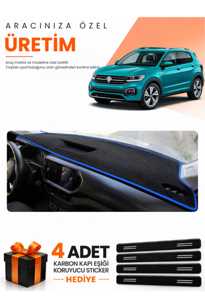e-biz Volkswagen T-Cross (2021-2023) Compatible Dashboard Protection Cover Au...