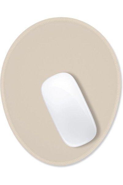GENERAL Hsurbtra Mouse Pad, Premium Texture Small Round 8.5 x Inch White Stit...