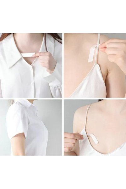 Yenilig 4 Adet Dekolte Kapatıcı Bant – Transparan İnce Yapı, Cilde Yapışan Güçlü Bant, V Yaka Ve Askılı Kıyafetler İçin, Strapless Tape