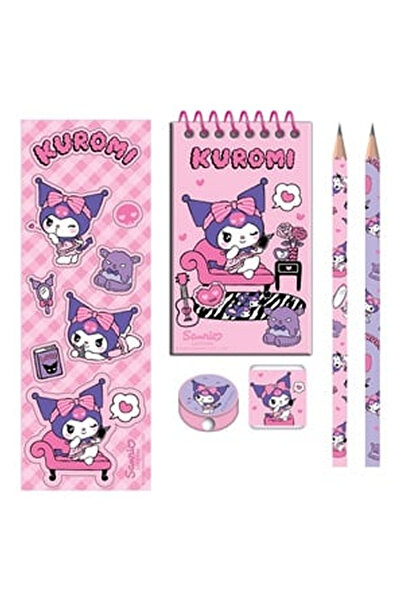 OEM Set Scoala Kuromi cu Carnetel Creioane Radiera Ascutitoare Autocolante Ro...