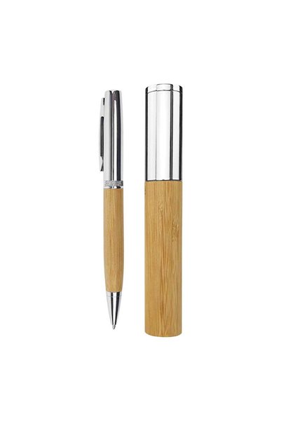 MAXPRINT Metal and Bamboo Pens with Tube Box